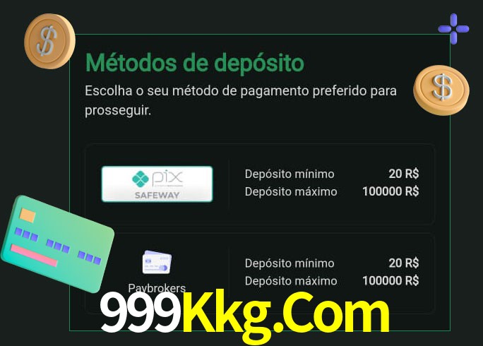 O cassino 999Kkg.Com oferece uma grande variedade de métodos de pagamento